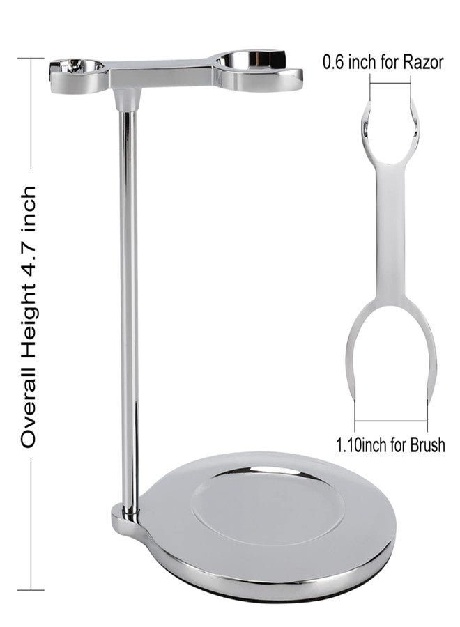 PerPro Deluxe Shaving Razor & Brush Stand with Double Layer Stainless Steel Soap Bowl Set,Compatible with Cartridge Razor,Gillette Razor,Safety Razor,Badger Shaving Brush,Gifts for Him - Image 2